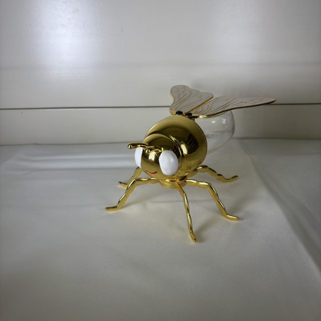 Pot à miel abeille blanc doré 