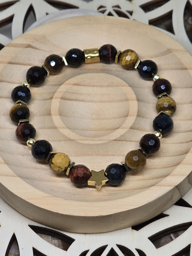 Bracelet 3 Œils à facettes 0,8 cm