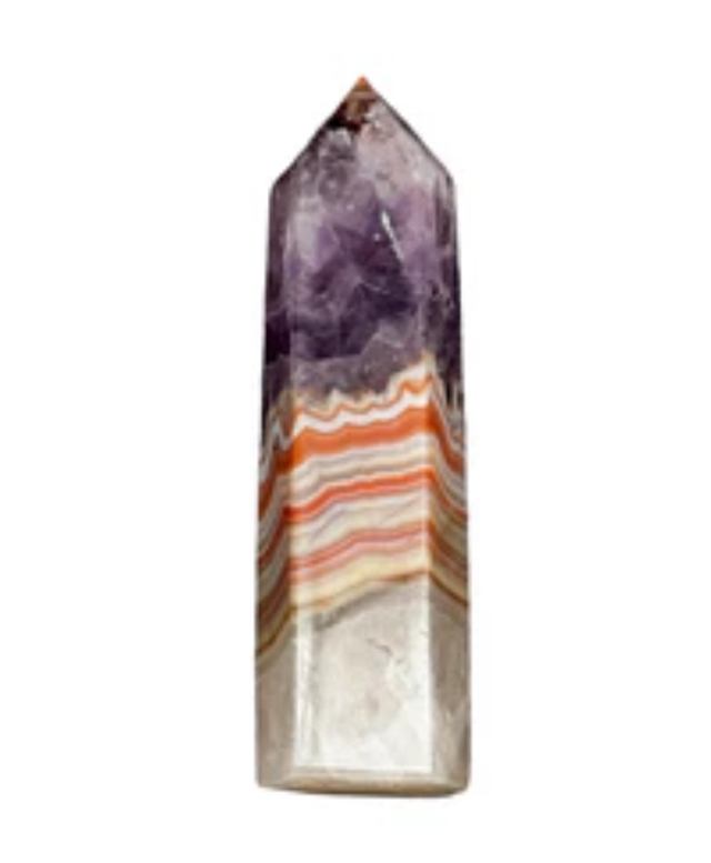 Pointe en Améthyste avec Agate crazy