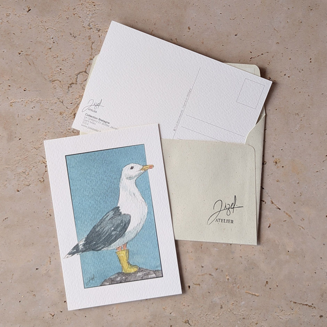 Carte postale - Bretagne - Le Goëland En Bottes Jaunes