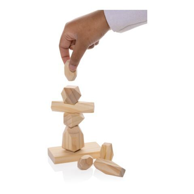 Ukiyo Crios wooden balancing rocks in pouch