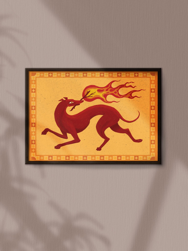 Whippet of Fire // A4 Print