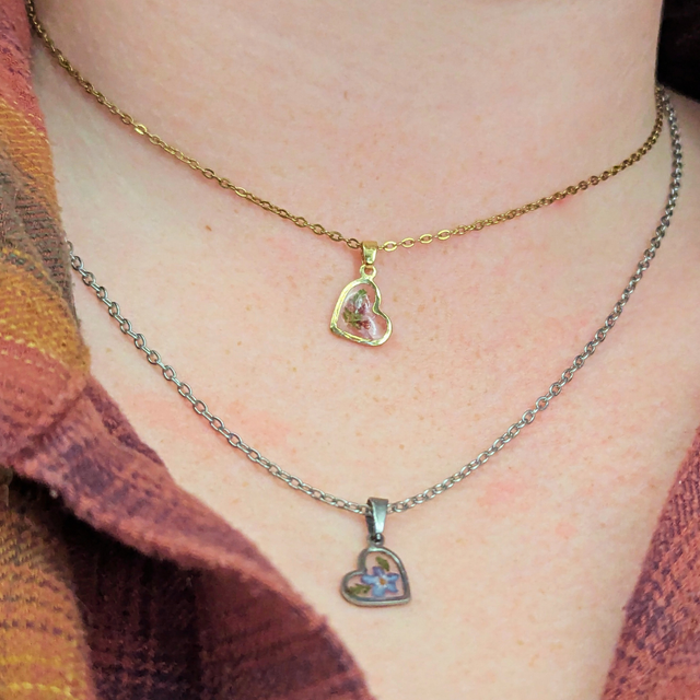 Heart Drop Pendant | Necklaces | Real Flowers