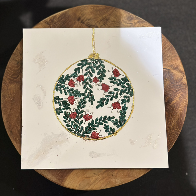 HANDMADE CHRISTMAS BAUBLE CARD