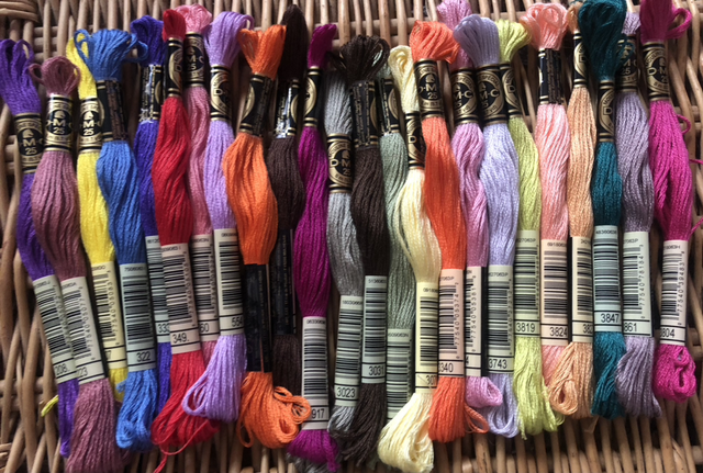  A Bundle  of 24 Assorted Skeins of DMC Threads