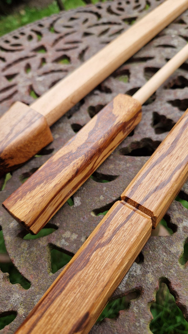 Set bostamarinde (platte cane, ronde cane en een jummieknuppel)