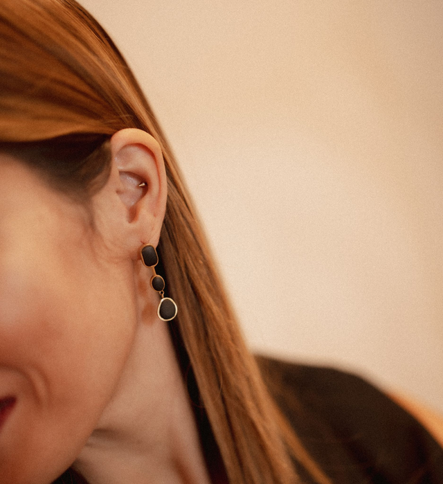 Polymer Clay Earrings ~ Nero