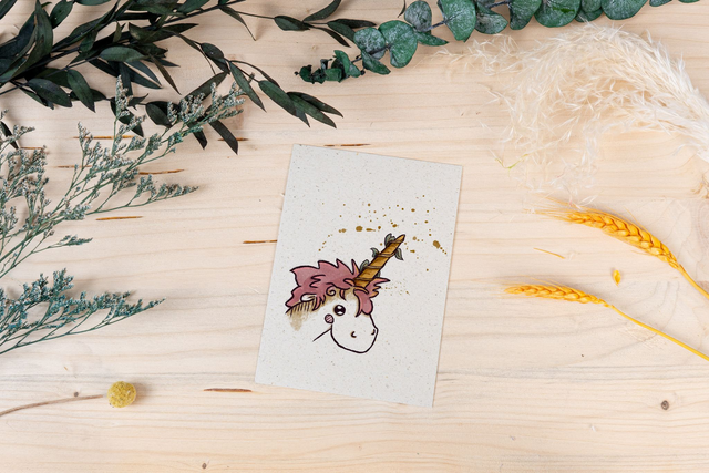 Graspapierkarte - zauberhaftes Einhorn