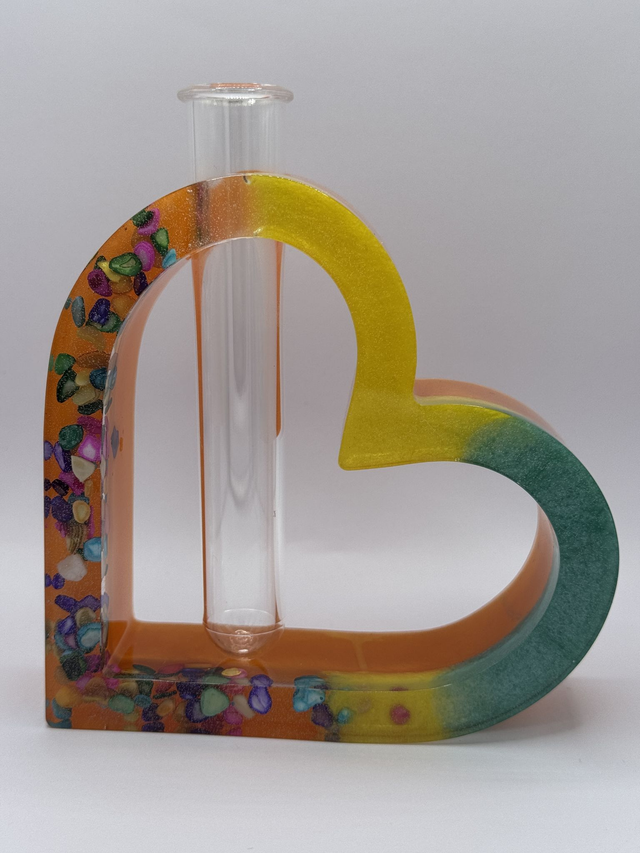 Orange Heart Resin Propagation Vase