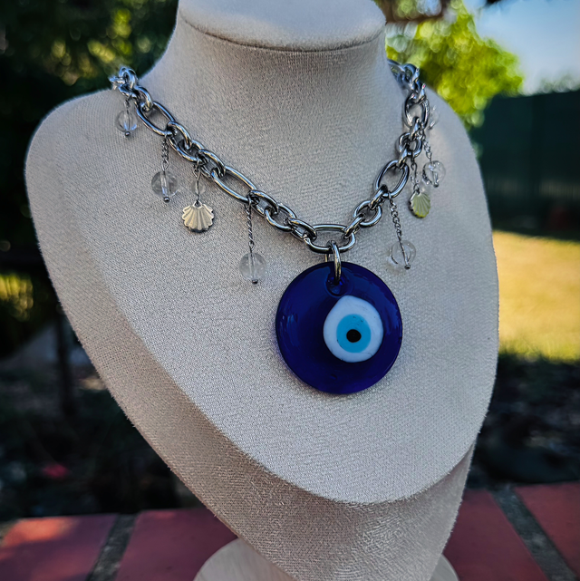 Collier NAZAR 🧿 cristal de roche 