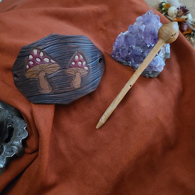 Barrette Charmes d'écorce Champignons