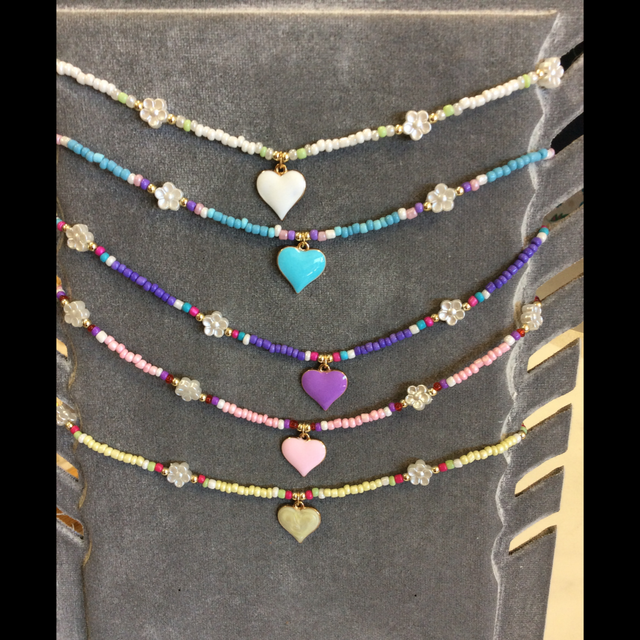COLAR CORAÇÃO ESMALTADO