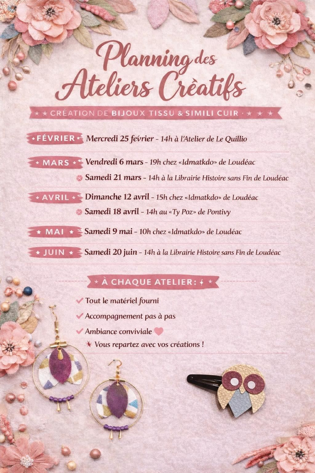 Planning des ateliers du 1er semestre 2026