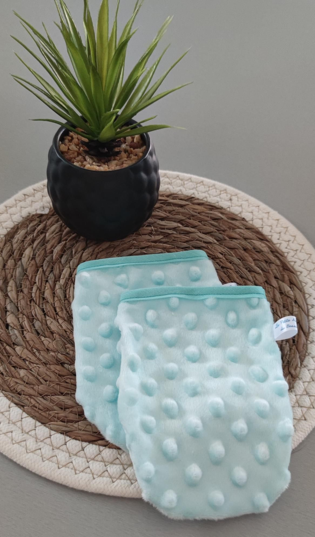 Gants grands minky X2 menthe 