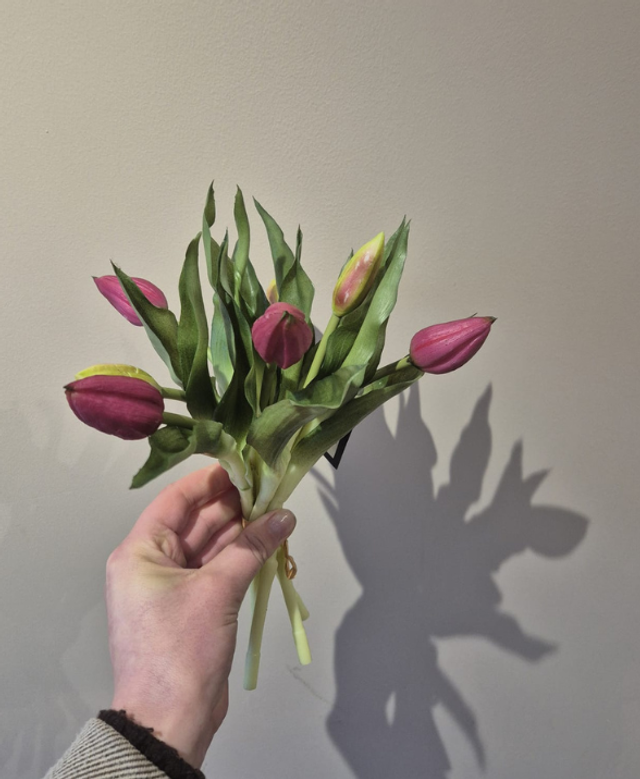 Bosje kunst tulpen paars