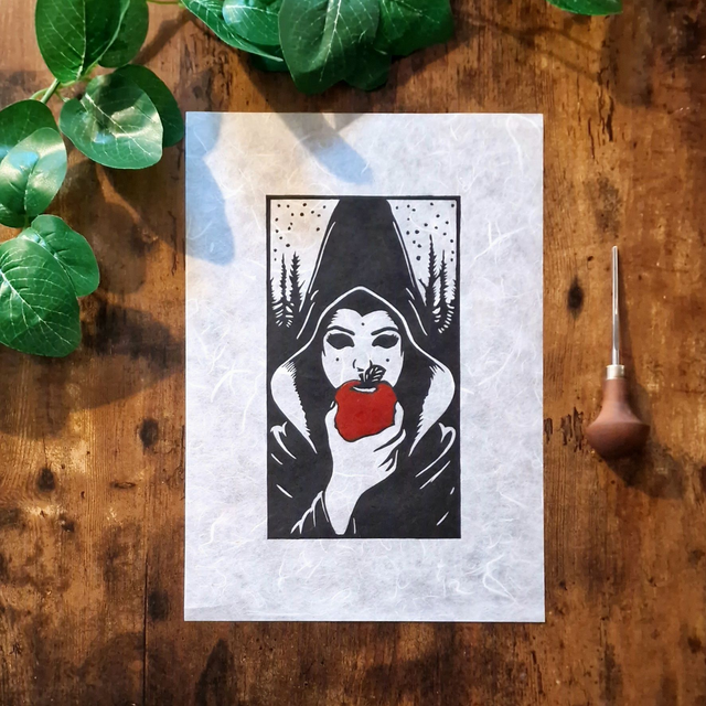 Linogravure - La Pomme