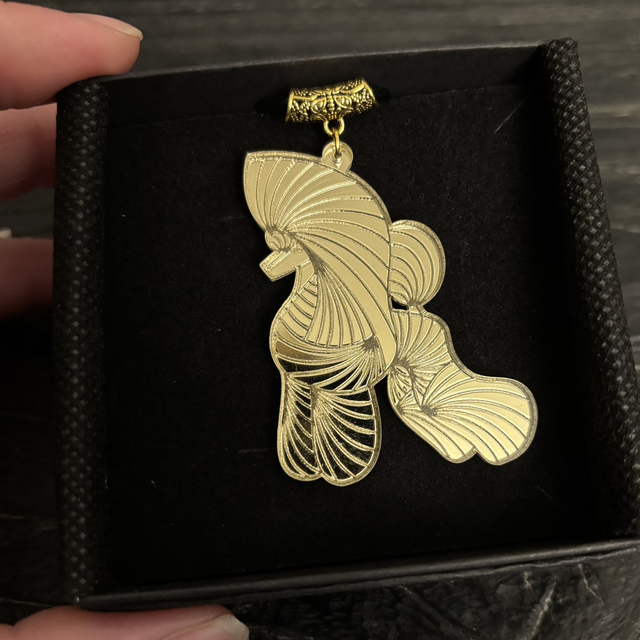 Acryl - Necklace Poodle Puppy Gold