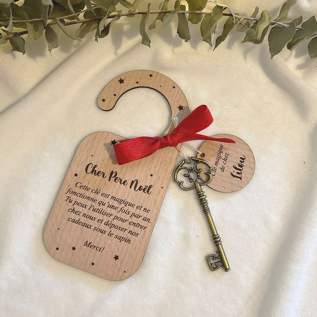Clé magique du Père Noël à accrocher à la porte 🗝️