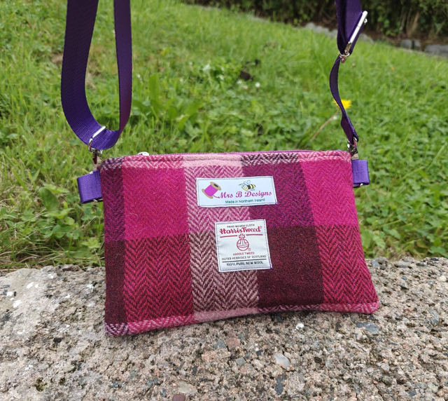 Harris Tweed Nairn bag. Scottish wool handbag 