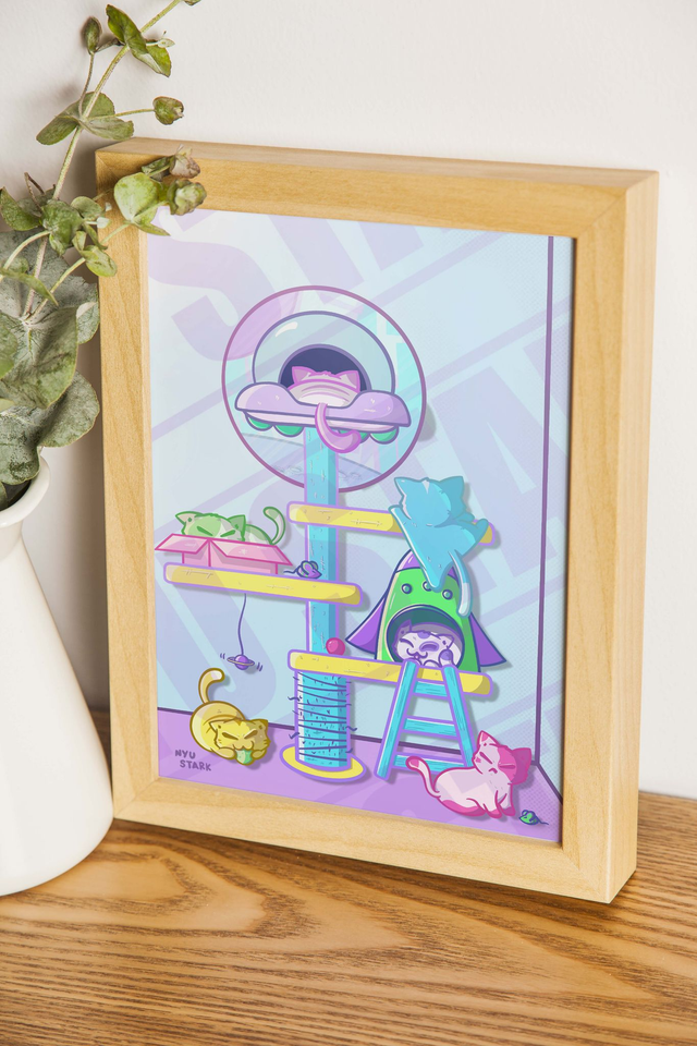 Cats invaders rascador • Print