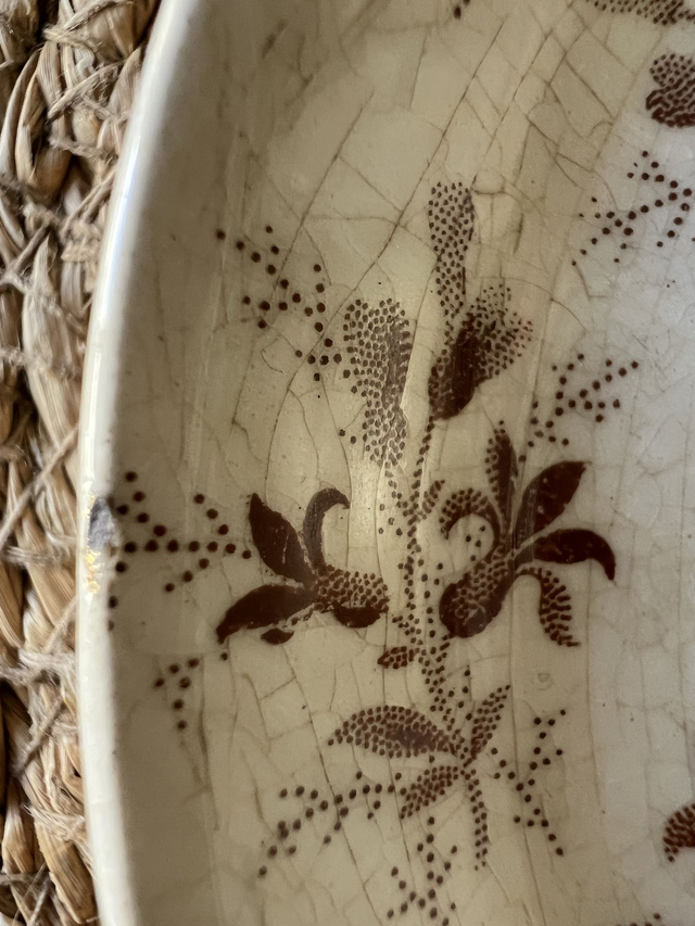 PERSE - Tasse à café & sous-tasse de la manufacture de Sarreguemines - Terre de Fer