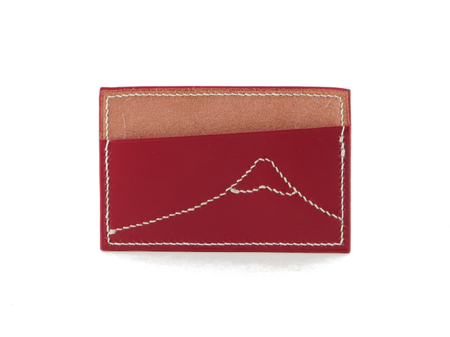 Porte-Carte KESHIKI Rouge motif Mont Fuji fil blanc