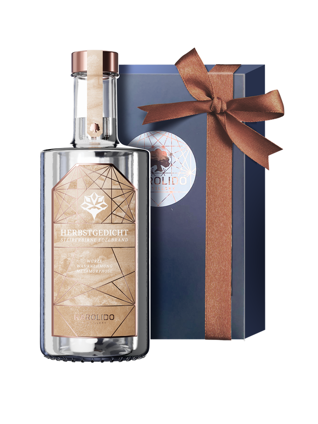 Herbstgedicht Steirerbirnen Edelbrand Geschenkbox