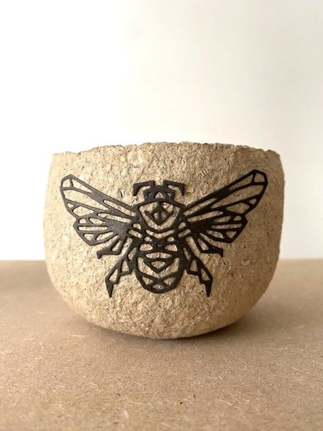 Petit bol papier mâché et insectes 