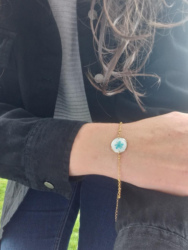 Bracelet fleur bleue 
