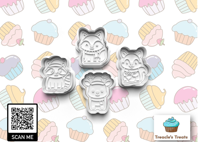 Christmas winter animal Theme Fondant/cookie stamps with cutters