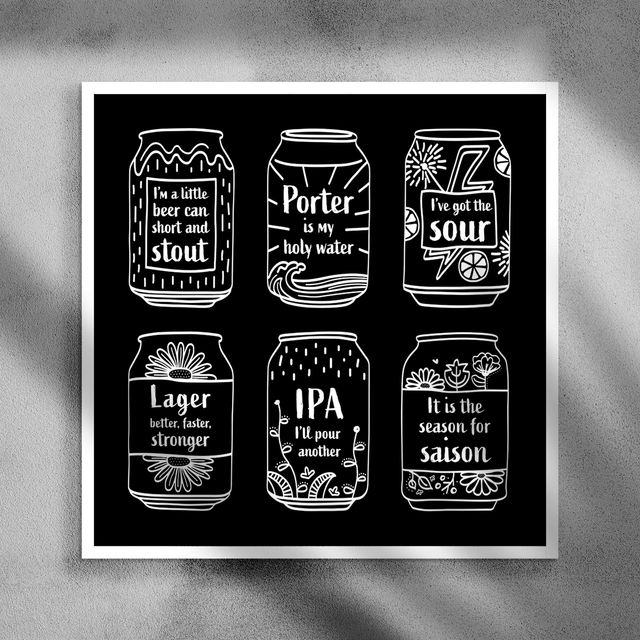 Craft Beer Can Print (12x12 inches)