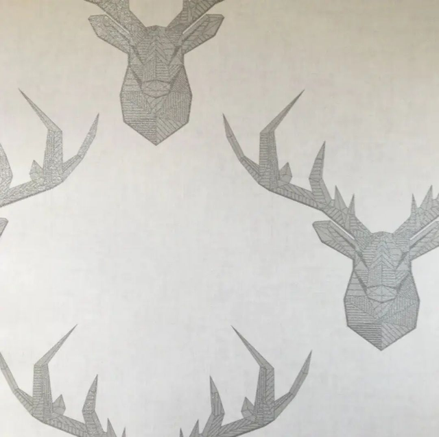 Geo Stags Heads Beige