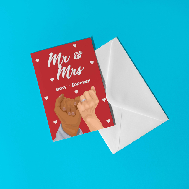 Mr &amp; Mrs Greeting Card -  (Deep male skin tone)