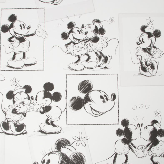 Mickey &amp; Minnie Sketch Wallpaper