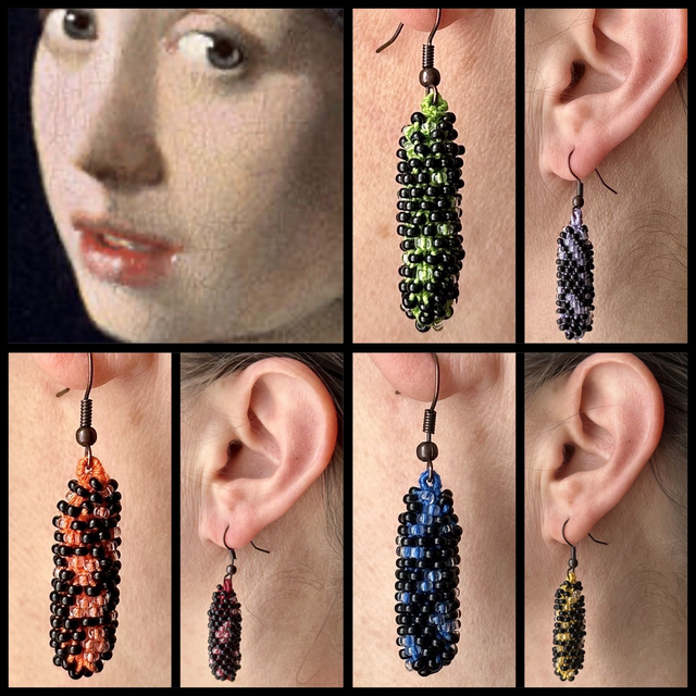 Earrings "black and color"