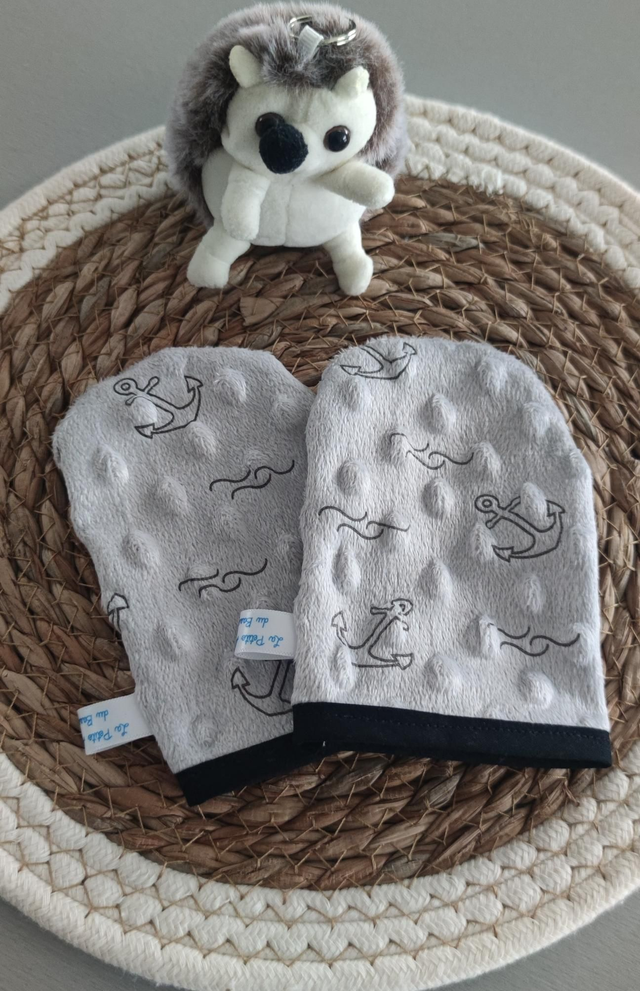 Gants petits minky X2 ancre