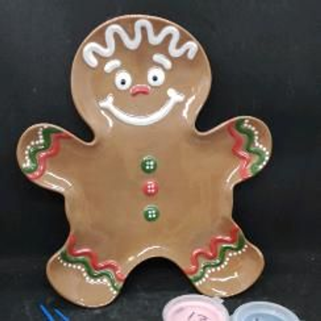 Gingerbread man plate painting kit 
