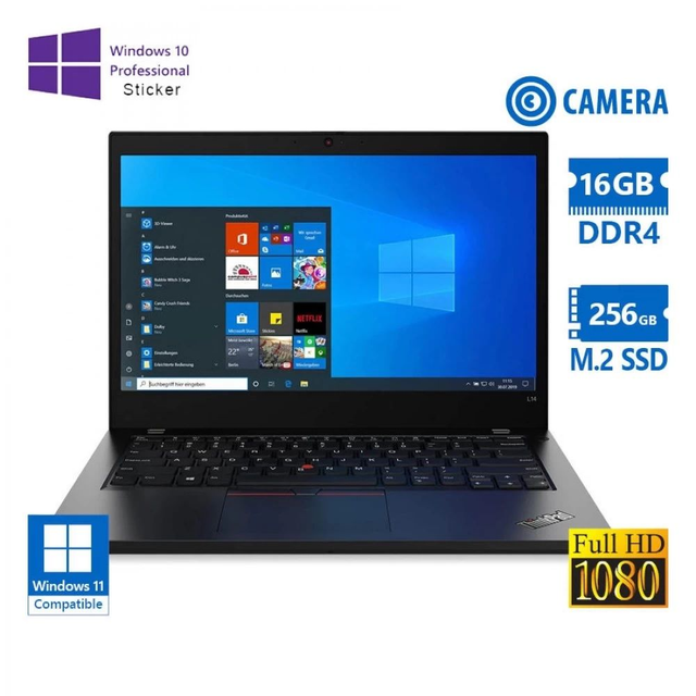 Lenovo ThinkPad L14 Gen 10th i3 /14"FHD/16GB/256GB M.2SSD/Camera GradeA , WIN11 PRO