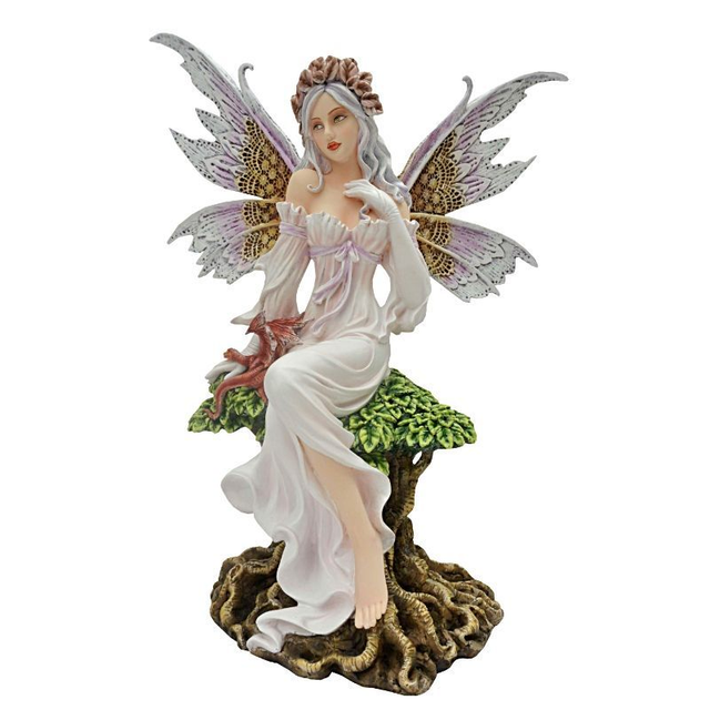 Fée grande - Blanche assise en dentelle