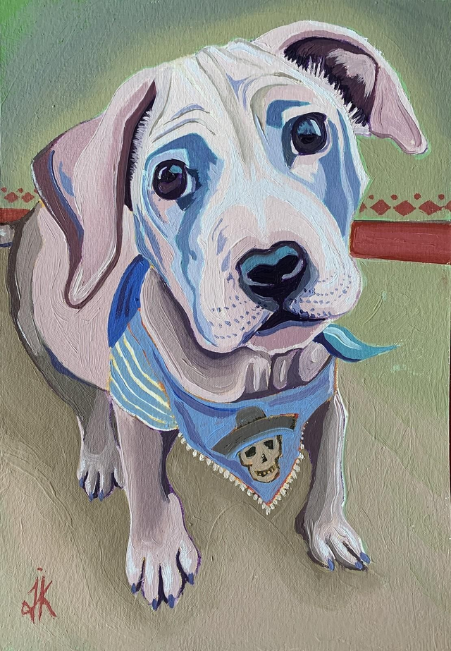 Mexican puppy - original painting 