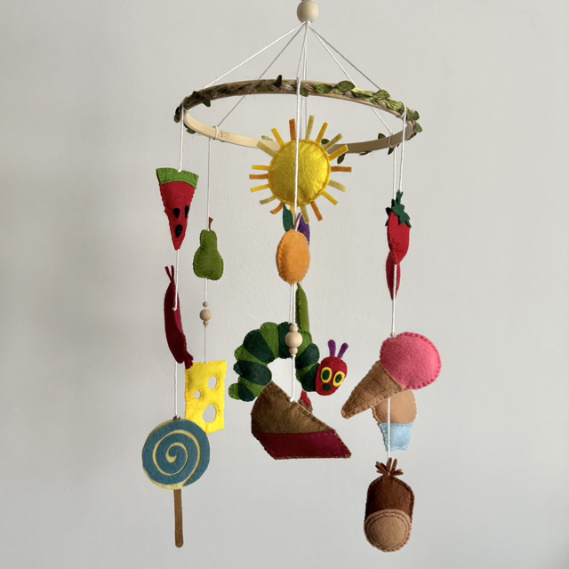 The Very Hungry Caterpillar felt baby mobile