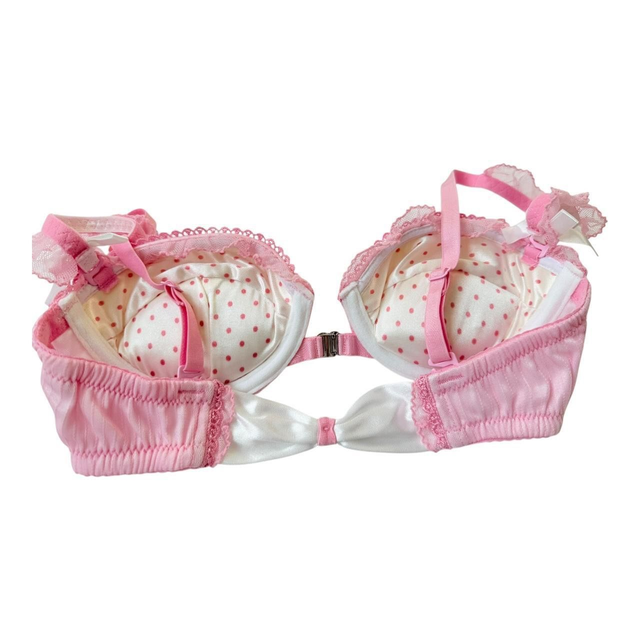 Pink polka dot interior bra UK 30A, 30C, 32A, 32B