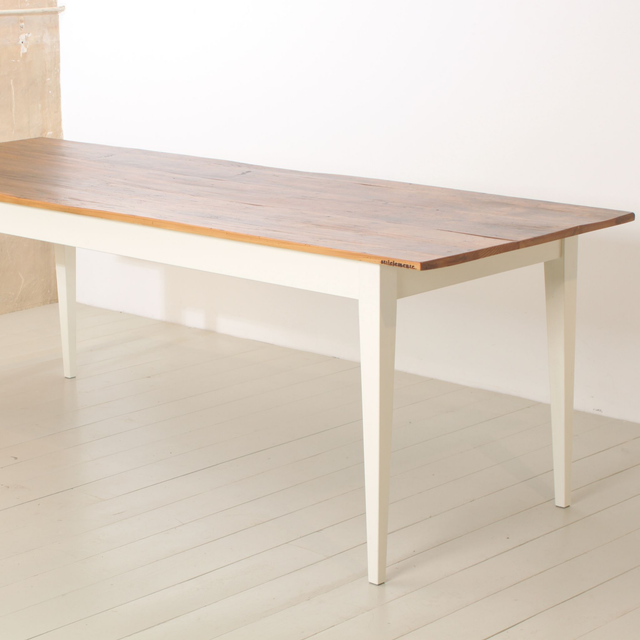 UNIK Tisch Altholz 220 x 80 cm, kittweiß  