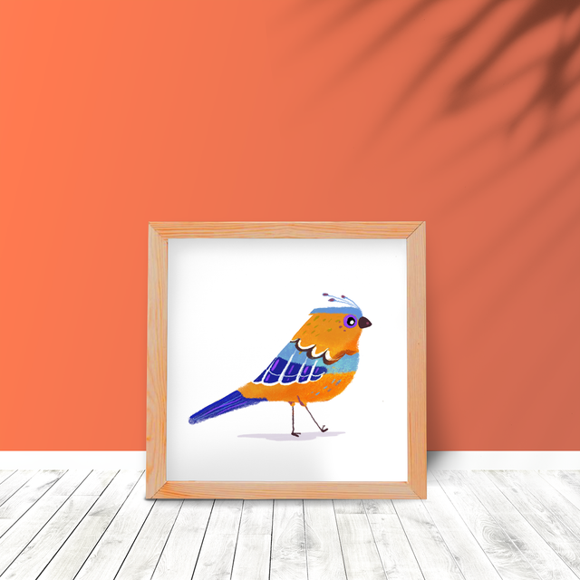 Print Oiseau Orange