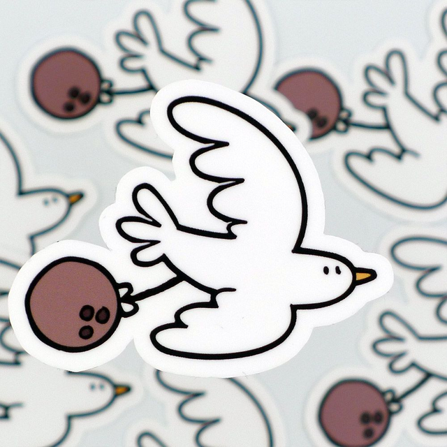 Single Sticker - Holy Grail - Swallow - ca. 5x5 cm   