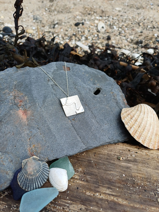 English Channel Swim Track Necklace