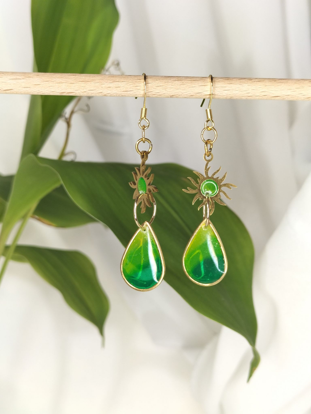 Boucles soleil vert