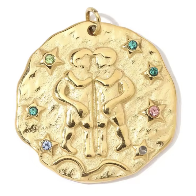 Charm segno zodiacale Gemelli con zirconi 