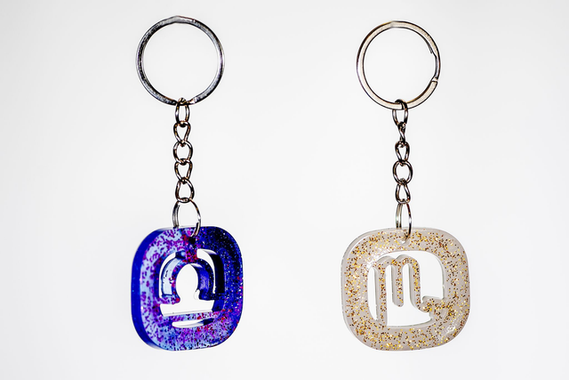 Acrylic Star Sign Key ring - Hand Made