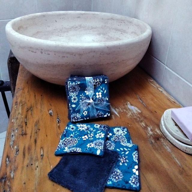 Lingettes lavables Sofia bleu canard